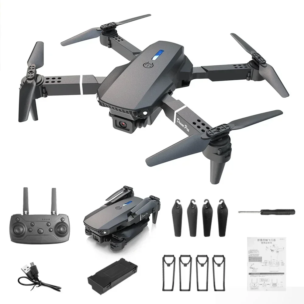 Mini drone dobrável E88 com câ - Eachine Drone E58 avaliação e preço